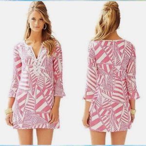 Lilly Pulitzer Julianna Mini Beaded Tunic Dress Capri Pink Small